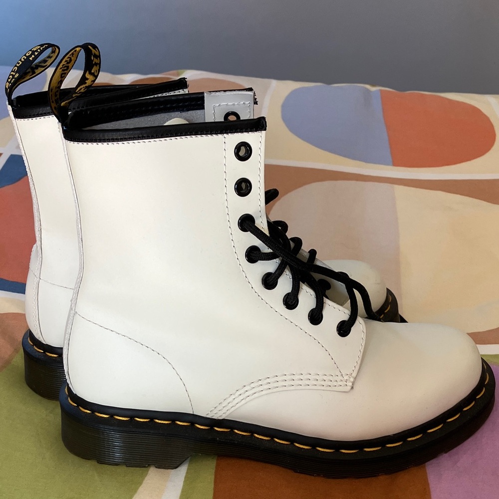 Dr. Martens White Combat Boots - Picture 4 of 11